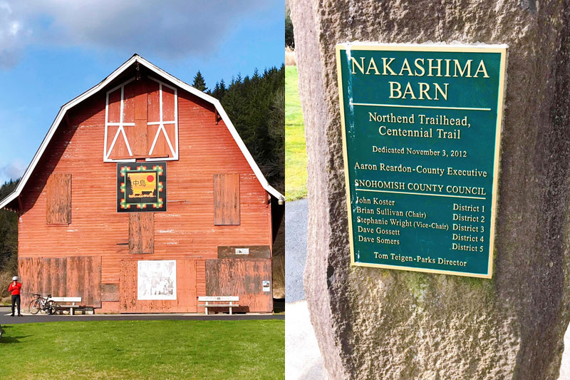 今日の写真は Naoko さんがご提供くださったスノホミッシュ郡のトレイル『Centennial Trail』の北端にある、Nakashima Farm の跡地です。
